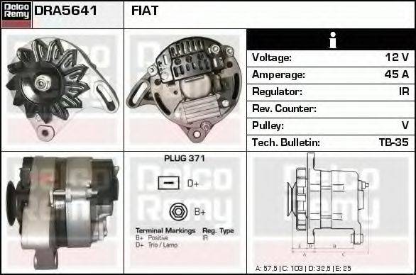 DELCO REMY DRA5641 Генератор