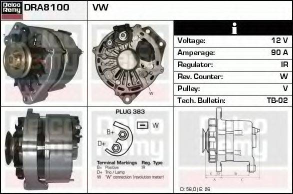 DELCO REMY DRA8100 Генератор