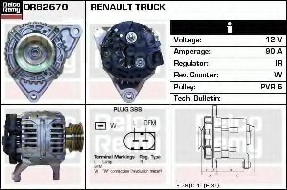 DELCO REMY DRB2670 Генератор