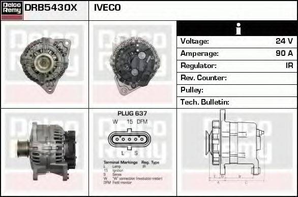 DELCO REMY DRB5430X Генератор