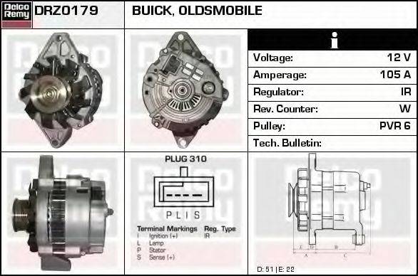 DELCO REMY DRZ0179 Генератор