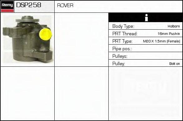 DELCO REMY DSP258 Гідравлічний насос, кермо