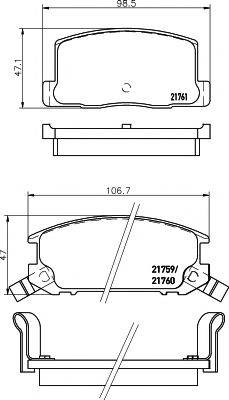 PAGID T3046 Комплект гальмівних колодок, дискове гальмо