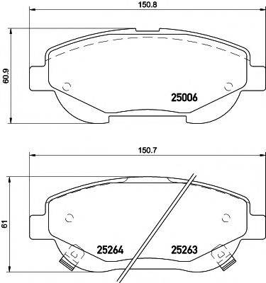 PAGID T2039 Комплект гальмівних колодок, дискове гальмо