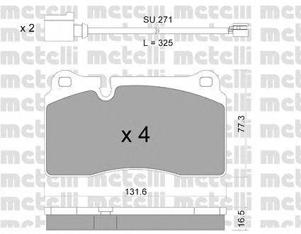 METELLI 2206591K Комплект гальмівних колодок, дискове гальмо