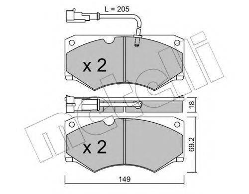 METELLI 2200147 Комплект гальмівних колодок, дискове гальмо