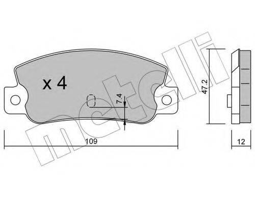 METELLI 2200350 Комплект гальмівних колодок, дискове гальмо