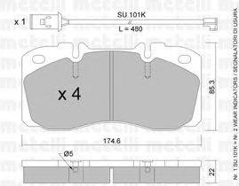 METELLI 2202682K Комплект гальмівних колодок, дискове гальмо