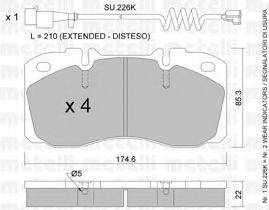 METELLI 2202684K Комплект гальмівних колодок, дискове гальмо