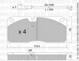 METELLI 2202691K Комплект гальмівних колодок, дискове гальмо