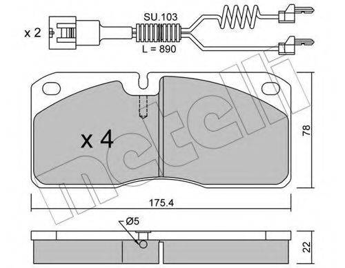 METELLI 2202693K Комплект гальмівних колодок, дискове гальмо