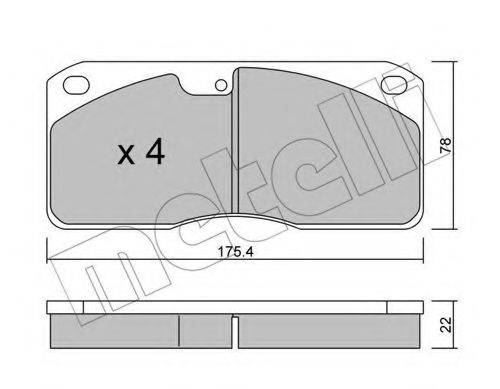 METELLI 2202700 Комплект гальмівних колодок, дискове гальмо