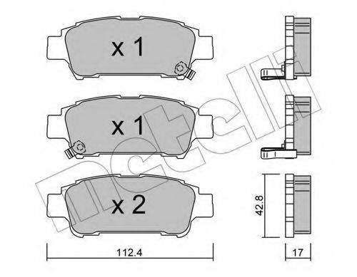 METELLI 2204280 Комплект гальмівних колодок, дискове гальмо