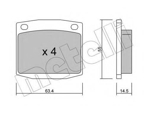 METELLI 2204860 Комплект гальмівних колодок, дискове гальмо