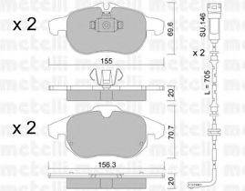 METELLI 2205401K Комплект гальмівних колодок, дискове гальмо