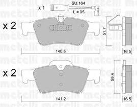 METELLI 2205681K Комплект гальмівних колодок, дискове гальмо