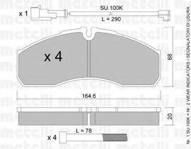 METELLI 2205780K Комплект гальмівних колодок, дискове гальмо