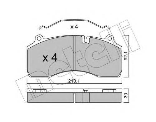 METELLI 2208070 Комплект гальмівних колодок, дискове гальмо
