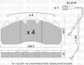 METELLI 2208090K Комплект гальмівних колодок, дискове гальмо