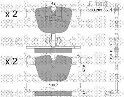 METELLI 2207737K Комплект гальмівних колодок, дискове гальмо