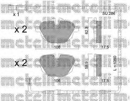 METELLI 2209202K Комплект гальмівних колодок, дискове гальмо