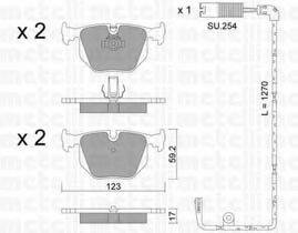 METELLI 2205605K Комплект гальмівних колодок, дискове гальмо