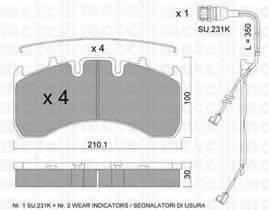 METELLI 2206501K Комплект гальмівних колодок, дискове гальмо
