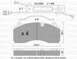 METELLI 2208070K Комплект гальмівних колодок, дискове гальмо