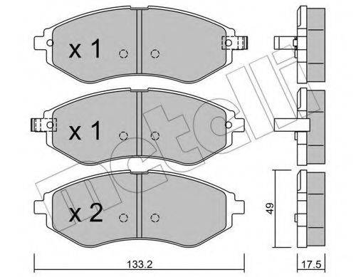 METELLI 2205081 Комплект гальмівних колодок, дискове гальмо