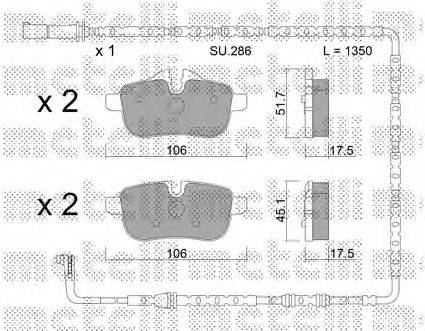 METELLI 2209190K Комплект гальмівних колодок, дискове гальмо