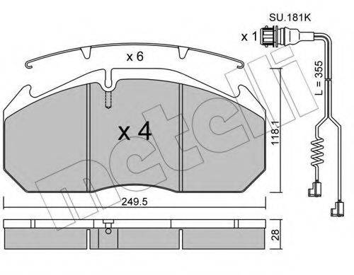 METELLI 2205864K Комплект гальмівних колодок, дискове гальмо
