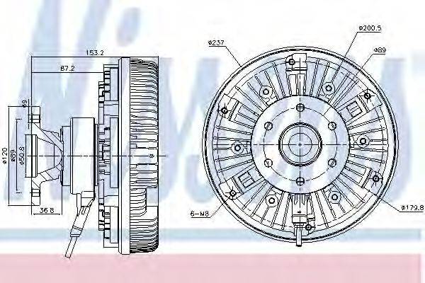 NISSENS 86023 Зчеплення, вентилятор радіатора