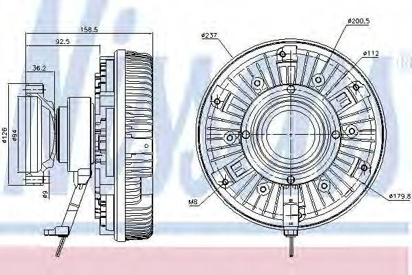 NISSENS 86075 Зчеплення, вентилятор радіатора