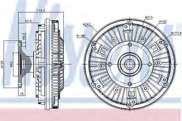 NISSENS 86076 Зчеплення, вентилятор радіатора