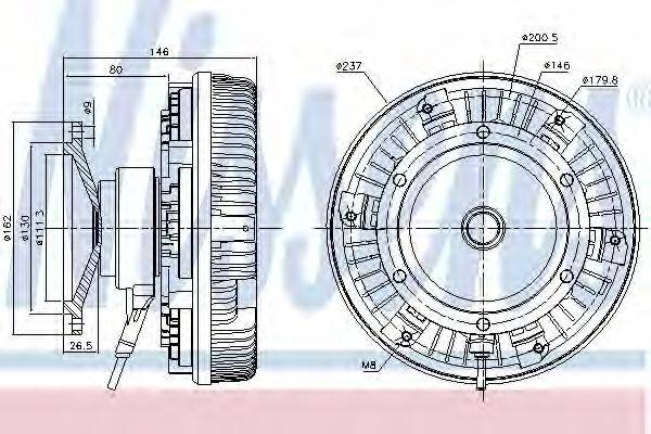 NISSENS 86085 Зчеплення, вентилятор радіатора