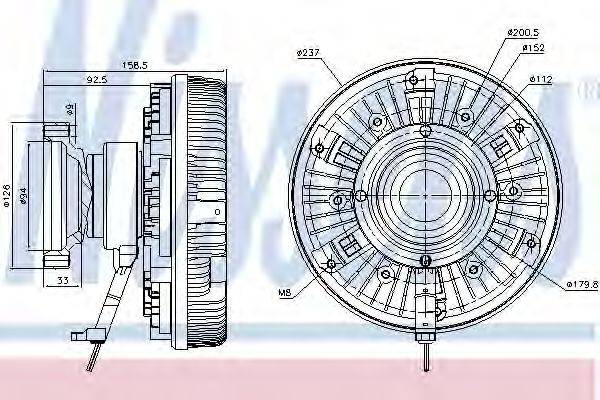 NISSENS 86089 Зчеплення, вентилятор радіатора