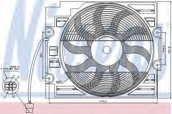 NISSENS 85421 Вентилятор, конденсатор кондиціонера