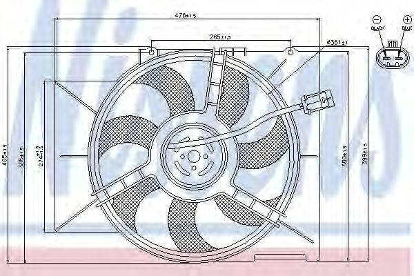 NISSENS 85595 Вентилятор, охолодження двигуна