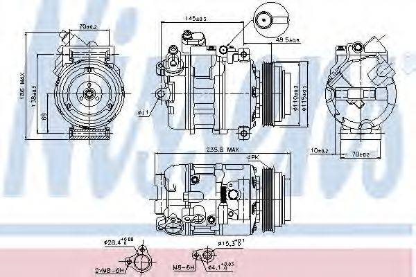 NISSENS 89080 Компресор, кондиціонер