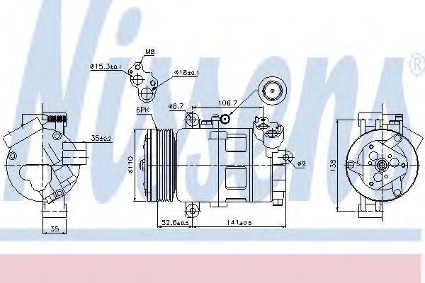 NISSENS 89307 Компресор, кондиціонер