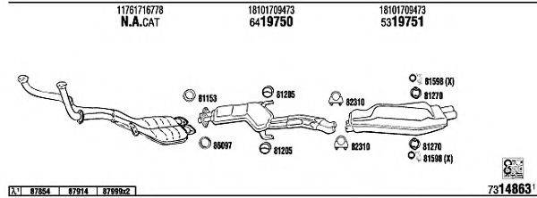 WALKER BW73002 Система випуску ОГ