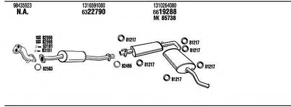 WALKER FI40135 Система випуску ОГ