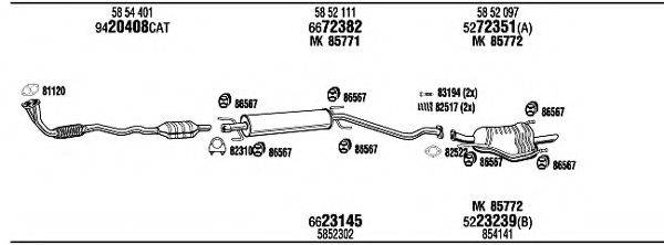 WALKER OPH08995BA Система випуску ОГ