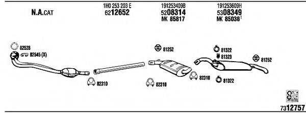 WALKER VW20455 Система випуску ОГ