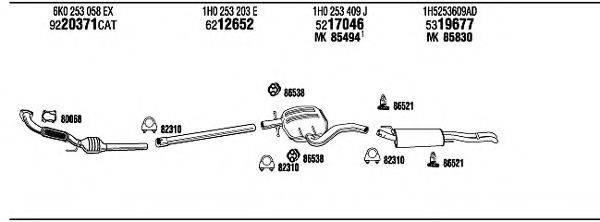 WALKER VW25064 Система випуску ОГ