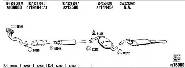 WALKER VW80325 Система випуску ОГ