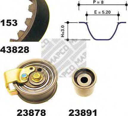 MAPCO 23828 Комплект ременя ГРМ