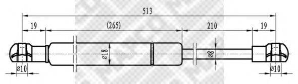 MAPCO 91104 Газова пружина, кришка багажника