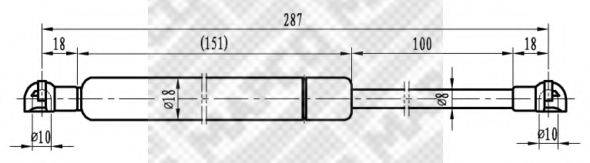 MAPCO 91813 Газова пружина, кришка багажника