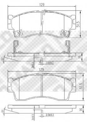 MAPCO 6807 Комплект гальмівних колодок, дискове гальмо